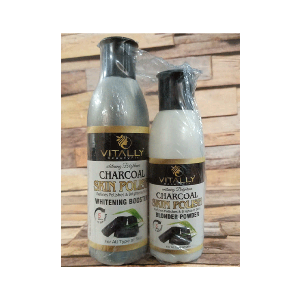 Vitally Beauty Charcoal Skin Polish Set Whitening Booster