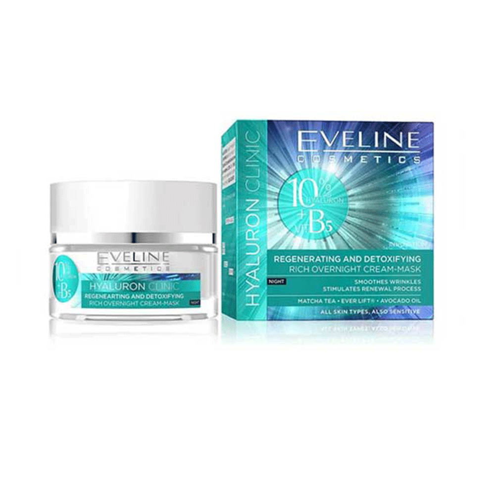 Eveline Cosmetics Hyaluron Clinic Over Night Cream Mask Nuvari 3597