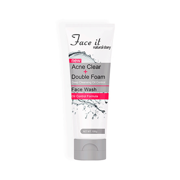 Face It New Acne Clear + Double Foam Face Wash
