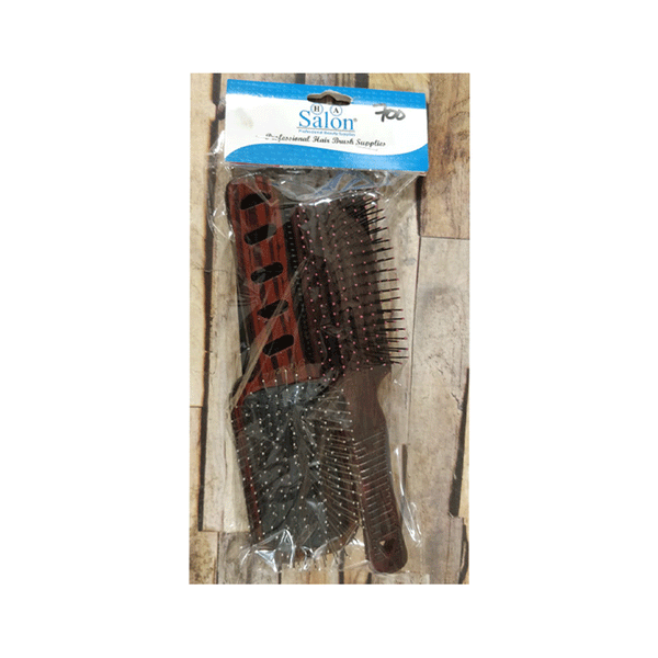 HA Salon Professional Hair Brush Supplies 3 In 1 (Wood)