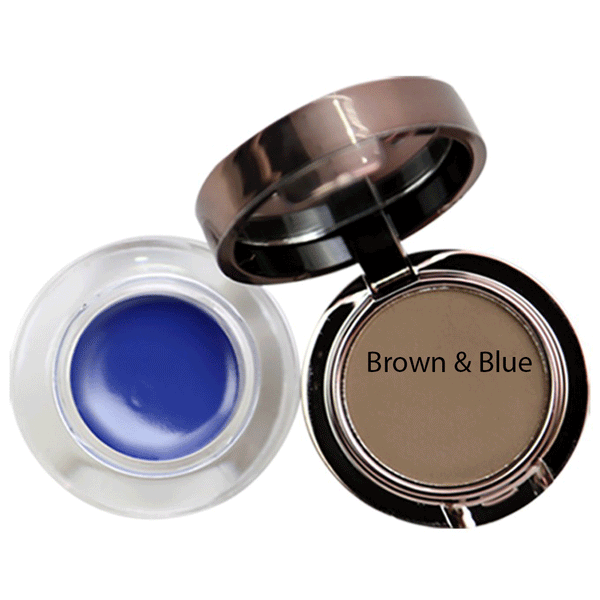 Sweet Face 2 in 1 Eye Brow powder & Eye Liner (Brown & Blue)