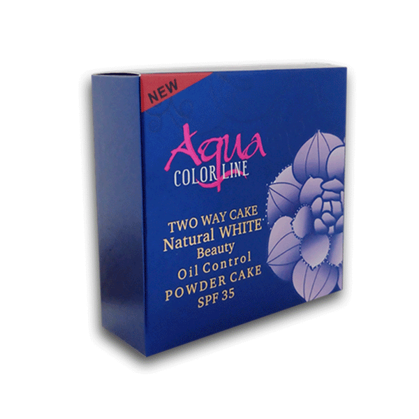 Aqua Color Line Two Way Cake Natural White Beauty Oil Control Spf 35 Powder Cake (Shade-01)