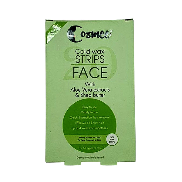 Cosmee Shea Butter And Aleo Vera Extract Cold Wax Strip Face 20 strips_nuvaripk_pakistan