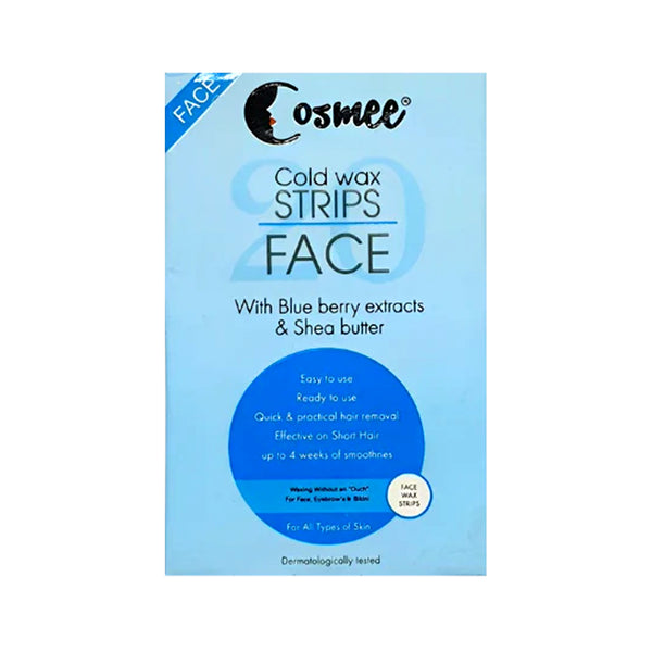 Cosmee Shea Butter And Blue Berry Extract Cold Wax Strip Face 20 strips_nuvaripk_pakistan