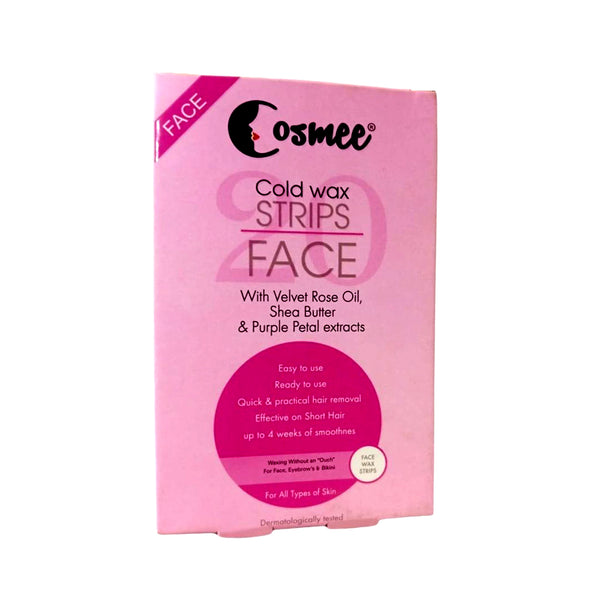 Cosmee Shea Butter And Purple Petal Extract Cold Wax Strip Face 20 strips_nuvaripk_pakistan