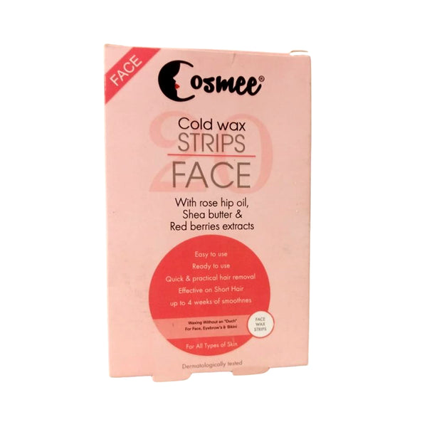 Cosmee Shea Butter And Red Berries Extract Cold Wax Strip Face 20 strips_nuvaripk_pakistan