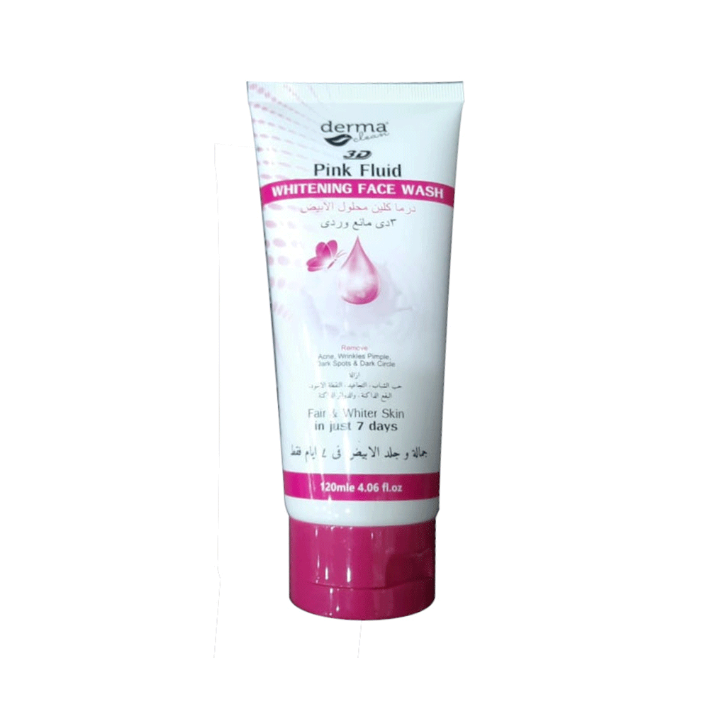 Derma Clean 3D Pink Fluid Whitening Face Wash – Nuvari