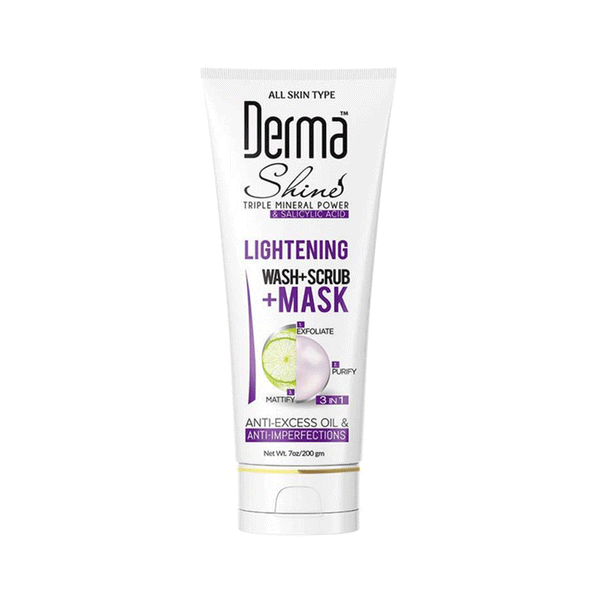 Derma Shine Triple Mineral Power & Salicylic Acid Lightening Wash + Scrub + Mask