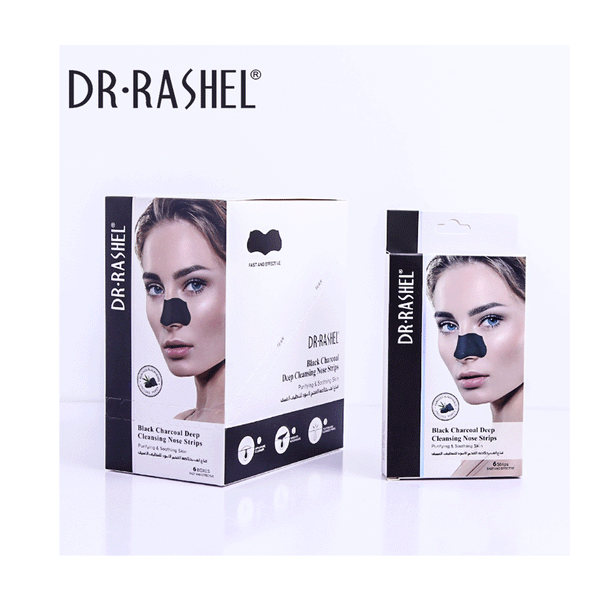 Dr Rashel Black Charcoal Deep Cleansing Nose Strips (Pack Of 6) - Women