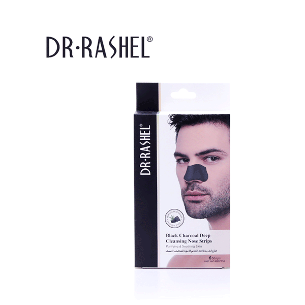 Dr Rashel Black Charcoal Deep Cleansing Nose Strips (Pack Of 6) - Men