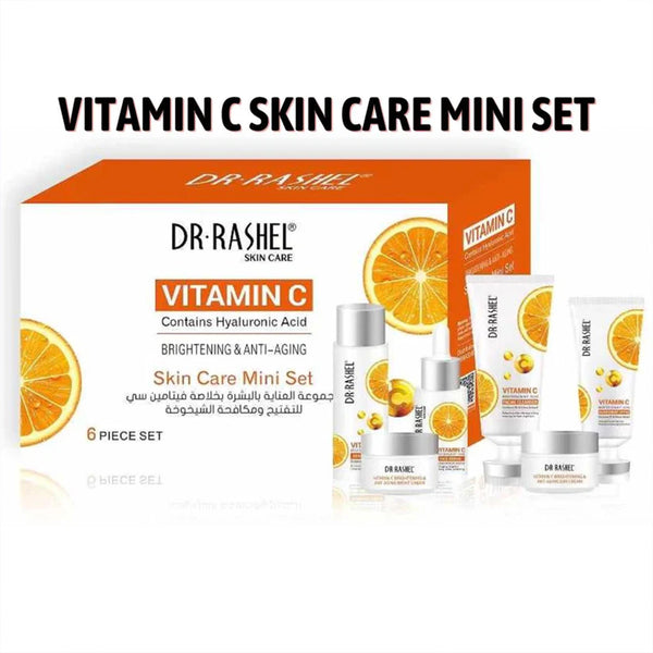 Dr Rashel Vitamin C Brightening & Anti-Aging Skin Care Mini Set - Pack of 6pcs/mini set_nuvaripk_pakistan