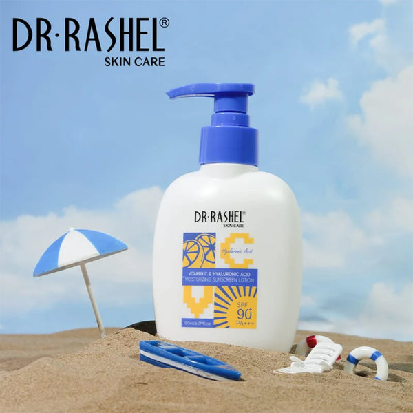 Dr Rashel Vitamin C & Hyaluronic Acid Moisturizinng Sunscreen Loiton Spf90 180ml_nuvaripk_pakistan