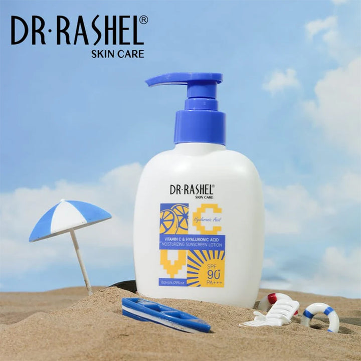 Dr Rashel Vitamin C & Hyaluronic Acid Moisturizinng Sunscreen Loiton Spf90 180ml_nuvaripk_pakistan