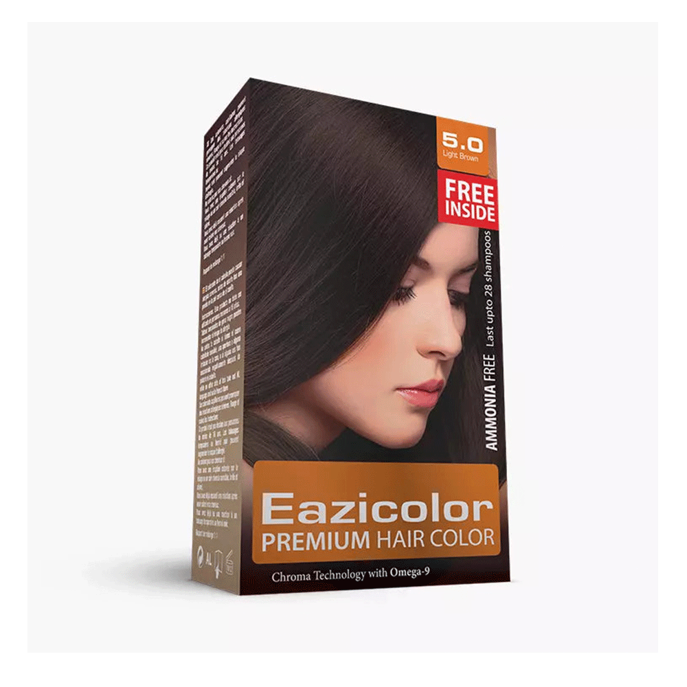 Eazicolor Premium Hair Color (5.0-Light Brown) | Price in Pakistan – Nuvari