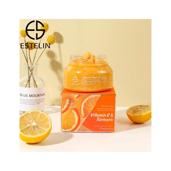 Estelin Vitamin C & Turmeric Body & Face Scrub 350g