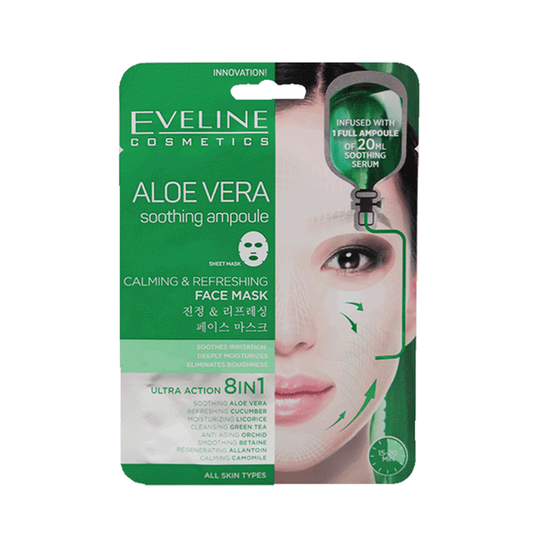 Eveline Cosmetics Aloe Vera Calming & Refreshing Face Sheet Mask