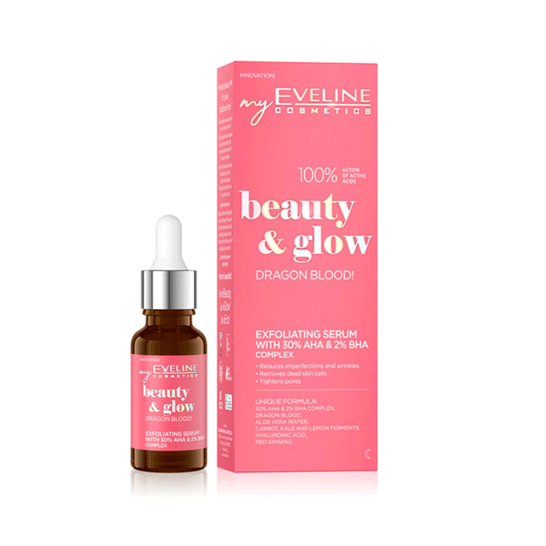 Eveline Cosmetics Beauty & Glow Exfoliating Serum with AHA 30% & BHA 2% Acid Complex 18 ml