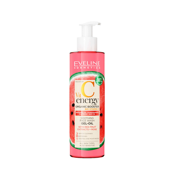 Eveline Cosmetics Bio Vitamin C Face Wash Gel Watermelon+Pomegranate & Raspberry Seed