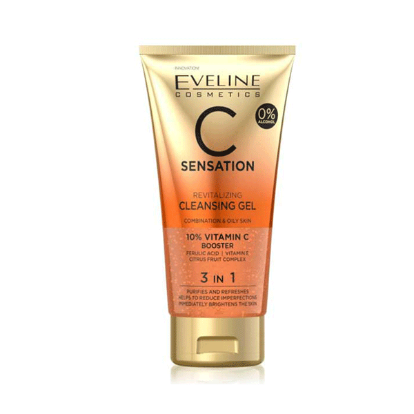 Eveline Cosmetics C Sensation Cleansing Gel 10% Vitamin C 3 In 1, 150 ML
