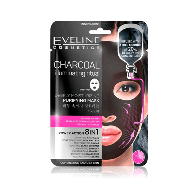 Eveline Cosmetics Charcoal Illuminating Ritul Deeply Moisturizing Purifying Mask