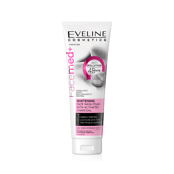 Eveline Cosmetics Facemed Whitening Face Wash Foam With Activated Charcole 100ml