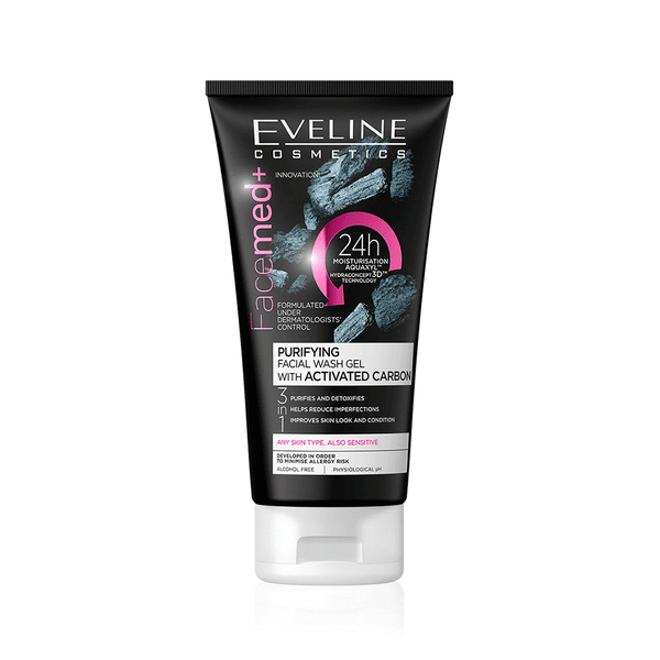 Eveline Cosmetics Facemed+ Facial Wash Gel Activated Carbon 150ml