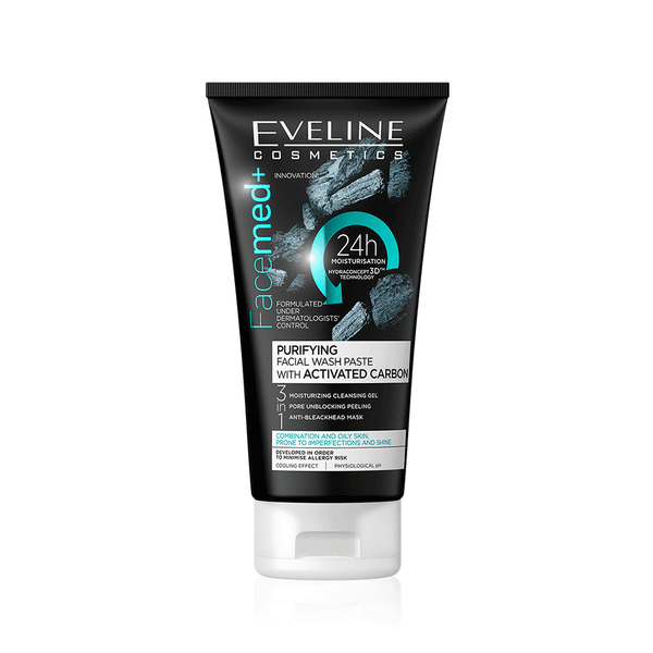 Eveline Cosmetics Facemed+ Facial Wash Paste With Activated Carbon 150ml