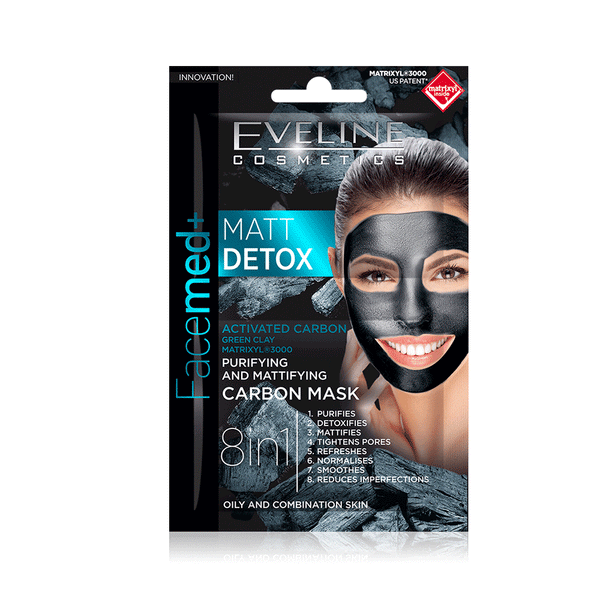 Eveline Cosmetics Facemed+ Matt Detox Carbon Mask 2*5ml