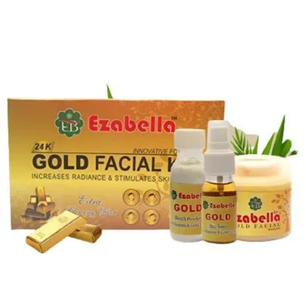Ezabella 24K Gold Increases Radiance And Stimulates Skin Facial Kit (Pack of 6)_nuvaripk_pakistan