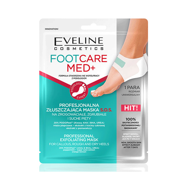 Eveline Cosmetics Foot Care Med+ Prof Exfoliating Mask (For Callous Rough & Dry Heels)