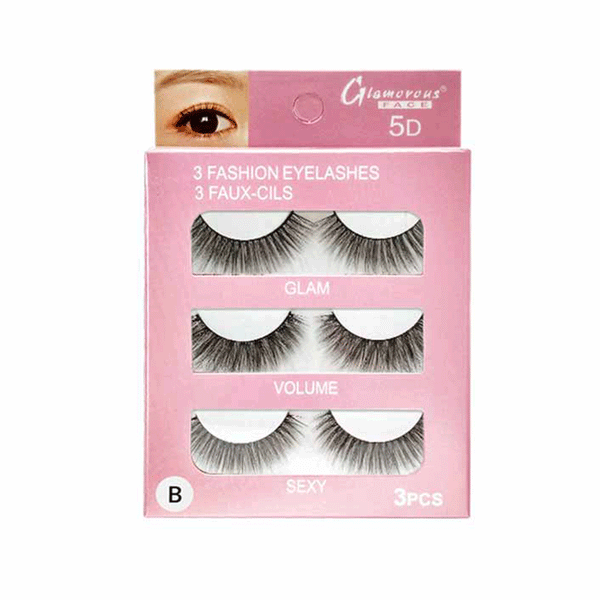 Glamorous Face 5D 3 Fashion Eyelashes 3 Faux-Cils (B)