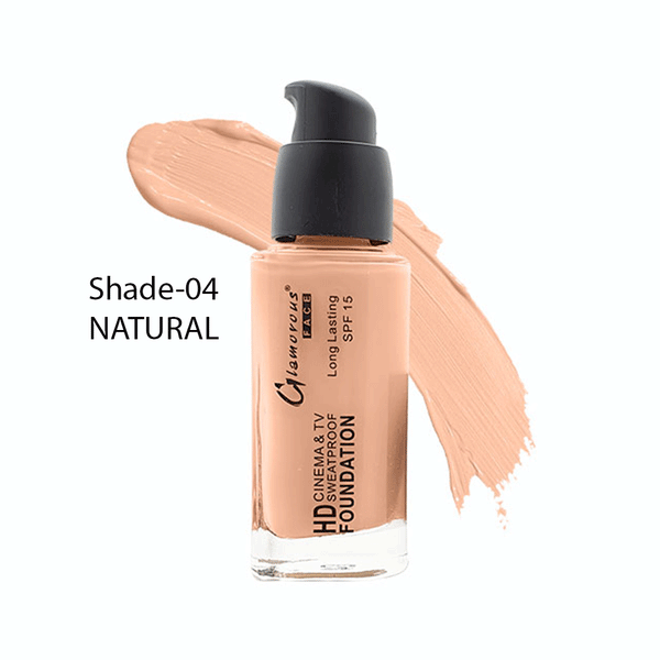 Glamorous Face HD Cinema & Tv Sweatproof Foundation (Shade-04-Natural)