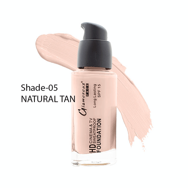 Glamorous Face HD Cinema & Tv Sweatproof Foundation (Shade-05-Natural Tan)