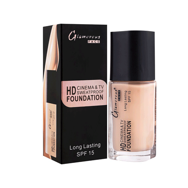 Glamorous Face HD Cinema & Tv Sweatproof Foundation (Shade-01-Natural Buff)