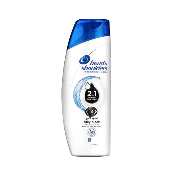 Head & Shoulders Anti-Dandruff 2 in 1 Shampoo + Conditioner (Silky Black)190ML (Pakistan)