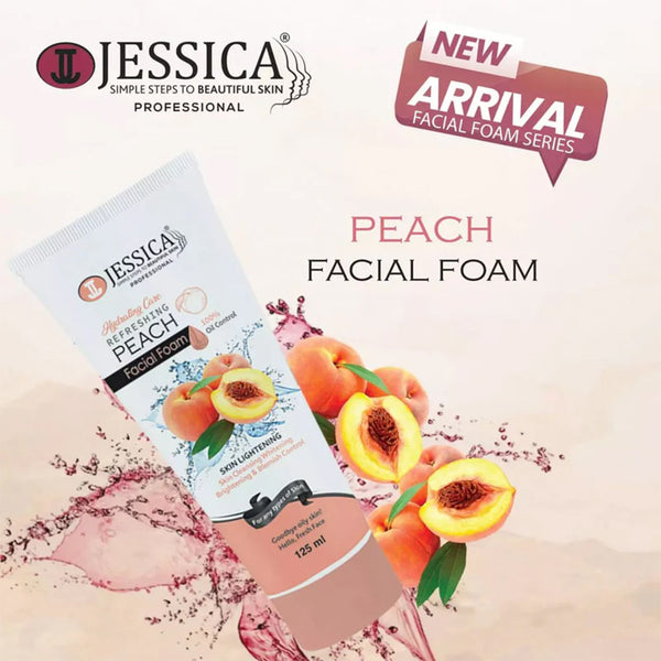Jessica Hydrating Care Refresness Peach Facial Foam 125ml_nuvaripk_pakistan