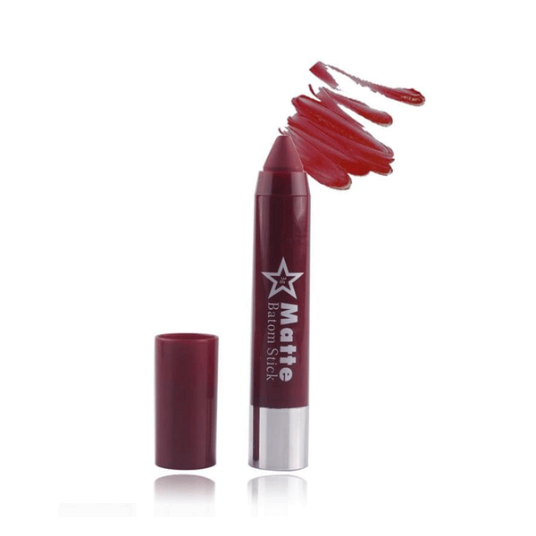 Miss Rose Matte Batom Stick Chubby Lip Crayon - Red Wine (Color-25)