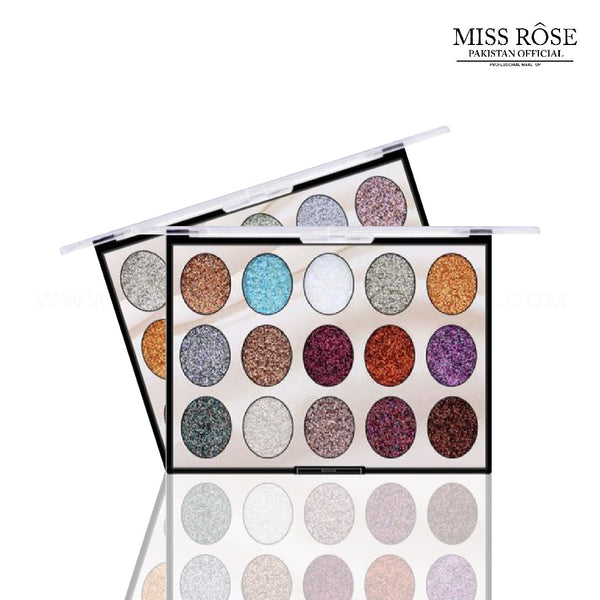 Miss Rose 15 Color Glitter Eye Shadow
