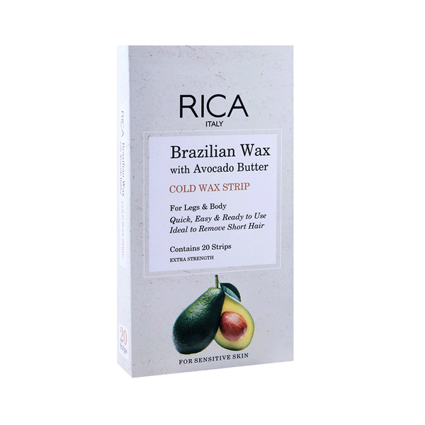 Rica Brazilian Wax With Avocado Butter Cold Wax Strip (Pack Of 20Strip)