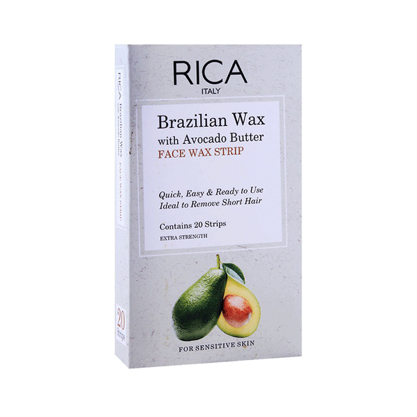 Rica Brazilian Wax With Avocado Butter Face Wax Strip For Sensitive Skin (Pack Of 20 Stripes)