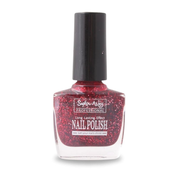 Sophia Ashley Nail Polish (Shade 11) - Red Glitter_nuvaripk_pakistan