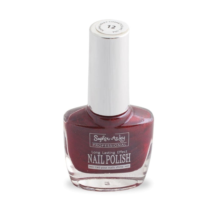 Sophia Asley Nail Polish (Shade 12) - Shimmery Metallic Red_nuvarpk_pakistan 
