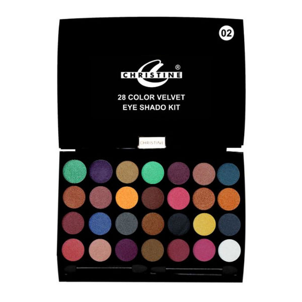 Chistine 28 Color Velvet Eye Shadow Kit - Shade 02