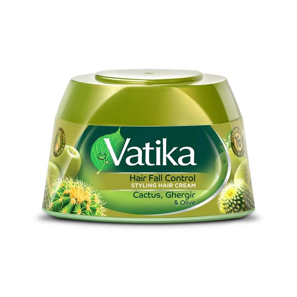 Vatika Natural Hair Styling Cream Hair Fall Control (Cactus, Ghergir & Olive) - 140ML