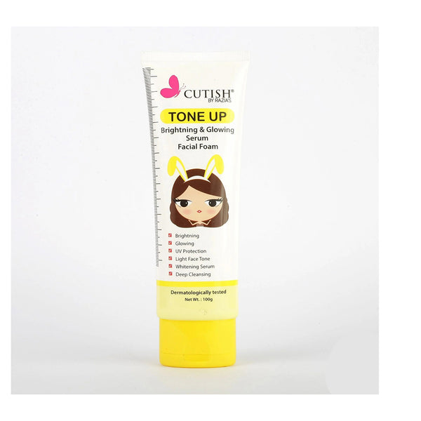 Cutish Tone Up Brightning & Glowing Serum Facial Foam (Yellow)