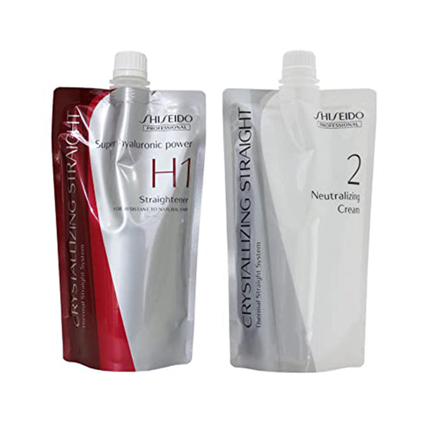 Hair Rebonding Shiseido Professional Crystallizing Hair Straightener (H1) + Neutralizing Emulsion (2) for Resistant to Natural Hair