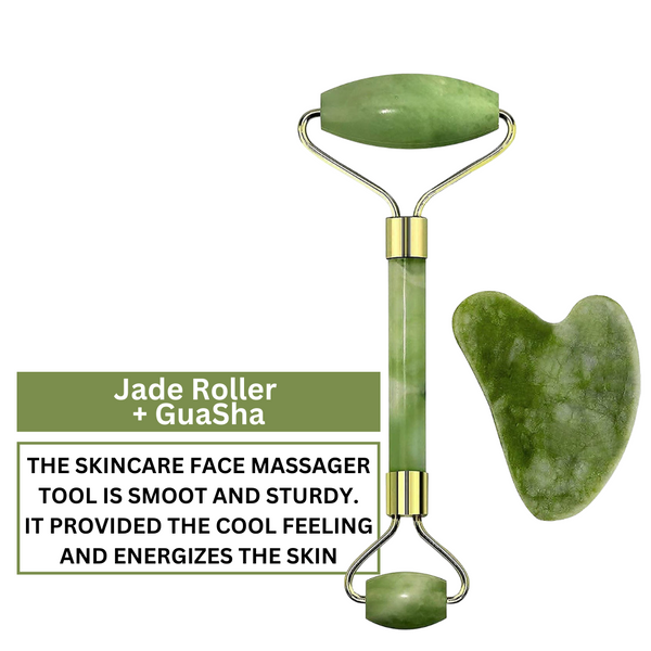 Pack of Jade Face Roller & Gua Sha