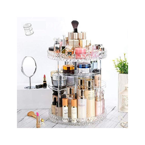 Makeup Organizer 360 Rotating Cosmetic and Jewelry Storage Box