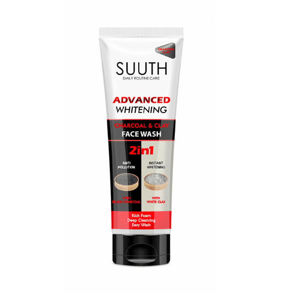 SUUTH Advanced Whitening Charcoal & Clay Face Wash 2 in 1